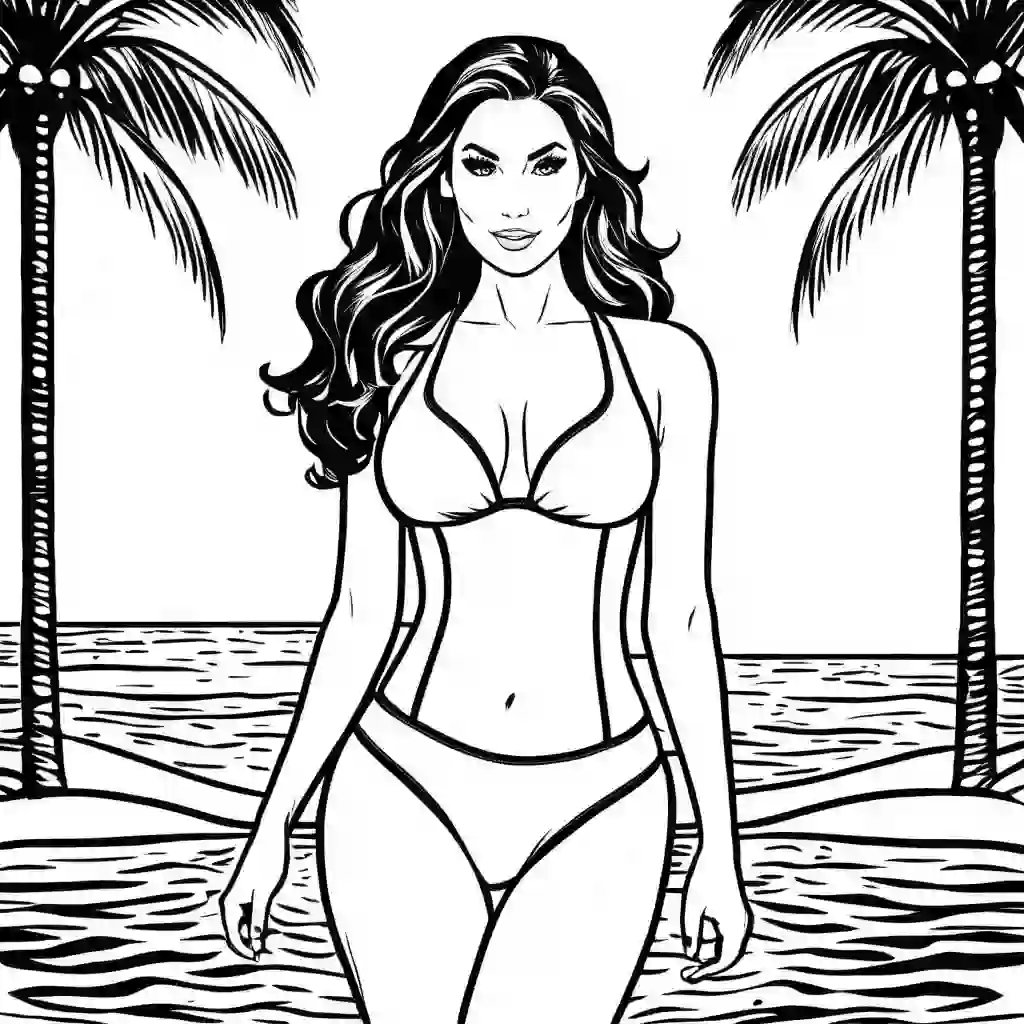 Swimwear coloring pages
